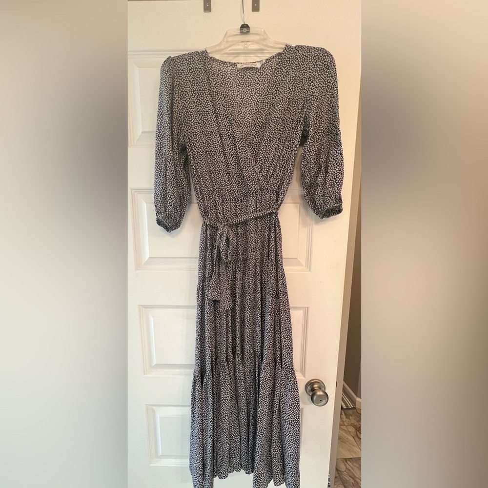 Petal & Pup Black and White Long Sleeve Maxi Dress